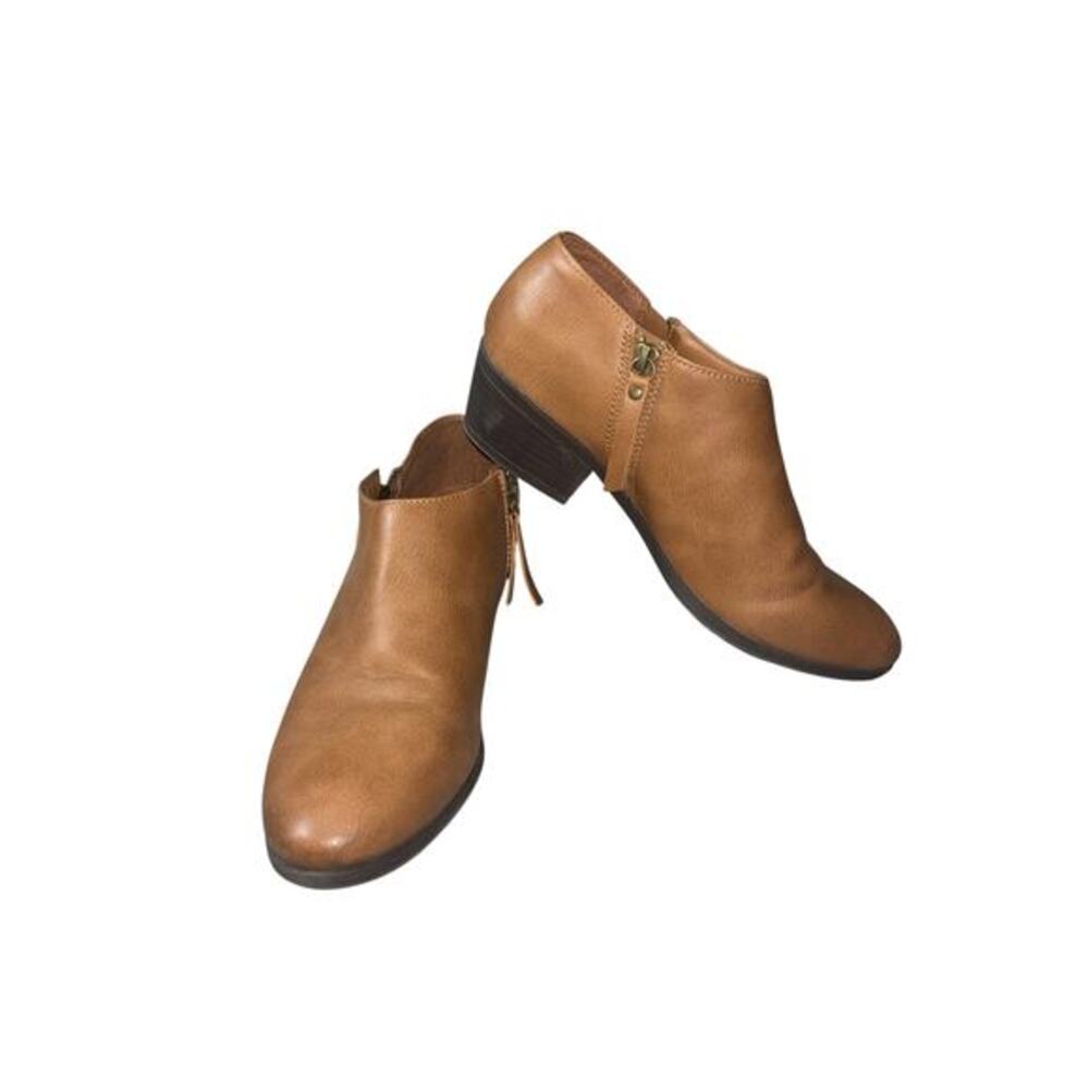 Dunes‎ Chunky Platform Block Heel Ankle Boots Brown Size 8.5